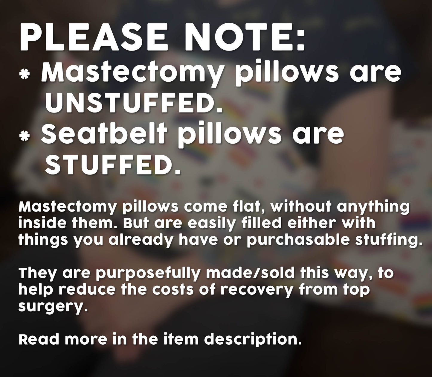 Mastectomy Pillows (Unstuffed)