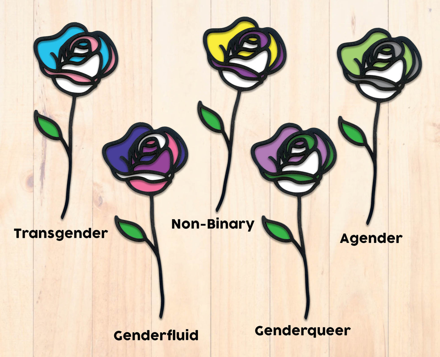 Pride Flag Roses