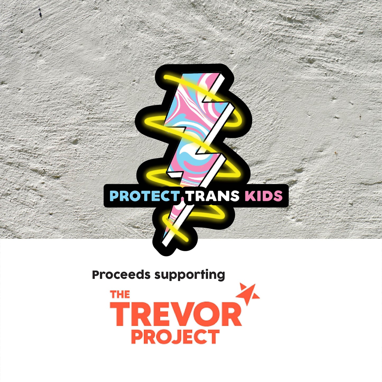 Protect Trans Kids Sticker (Lightening Bolt)