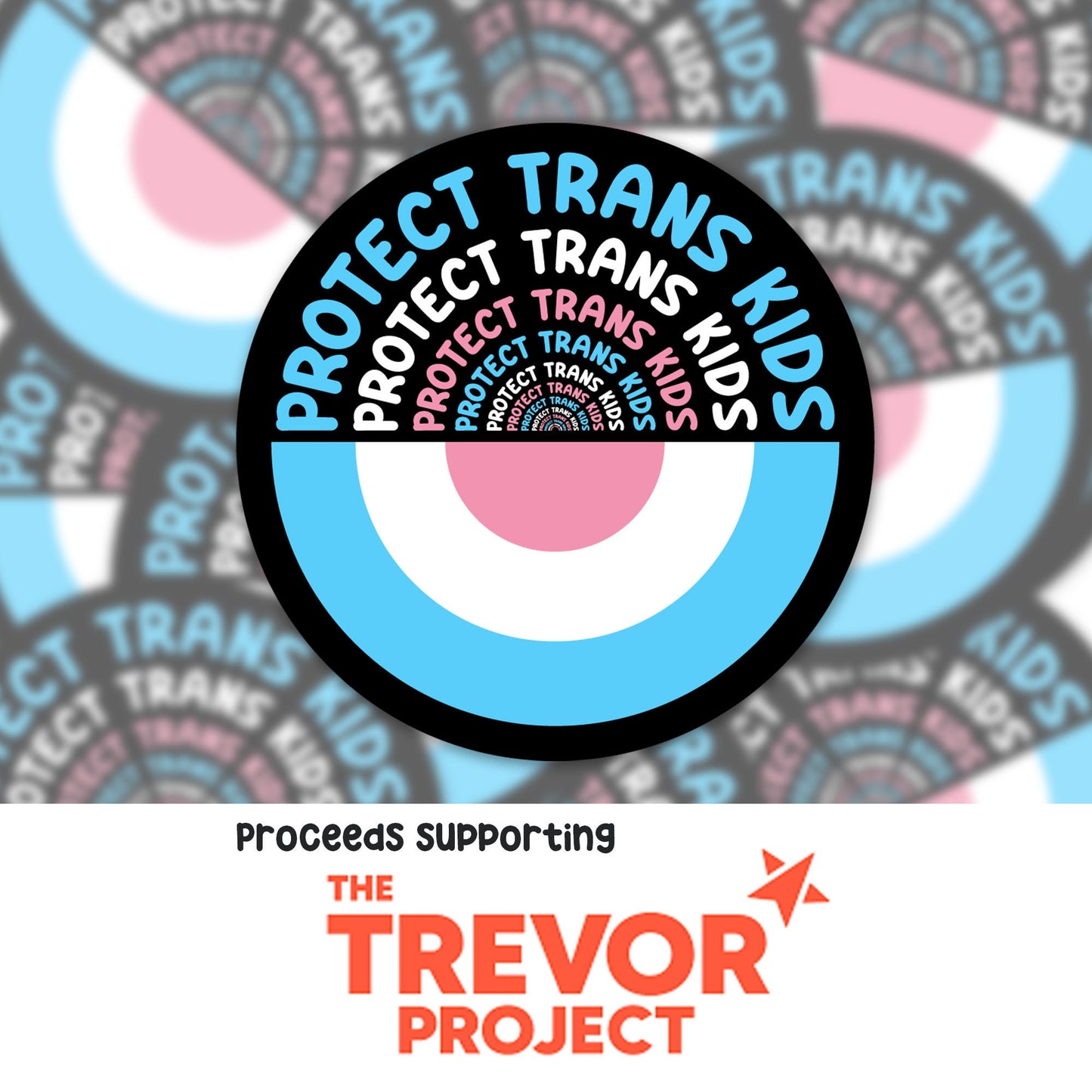 Protect Trans Kids Sticker (Circle)