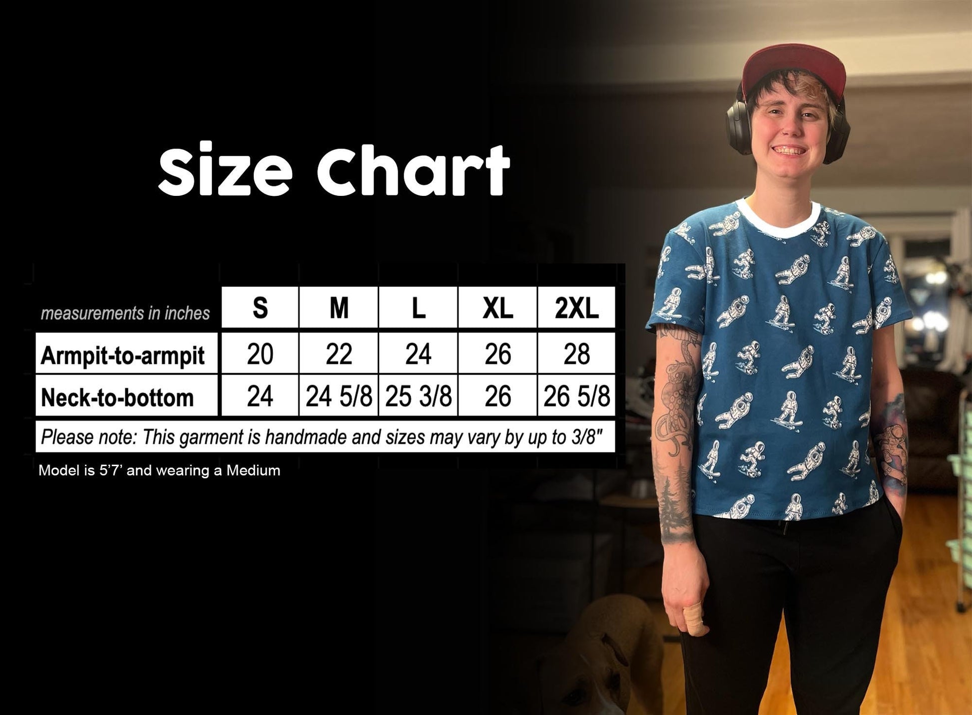 Astronaut T-Shirt | Space Sports Handmade Adult Shirt